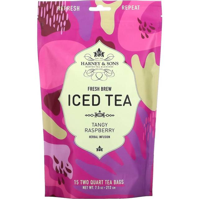 Harney & Sons, Fresh Brew Iced Tea, Tangy Raspberry Herbal Infusion, 15 Tea Bags, 7.5 oz (212 g)