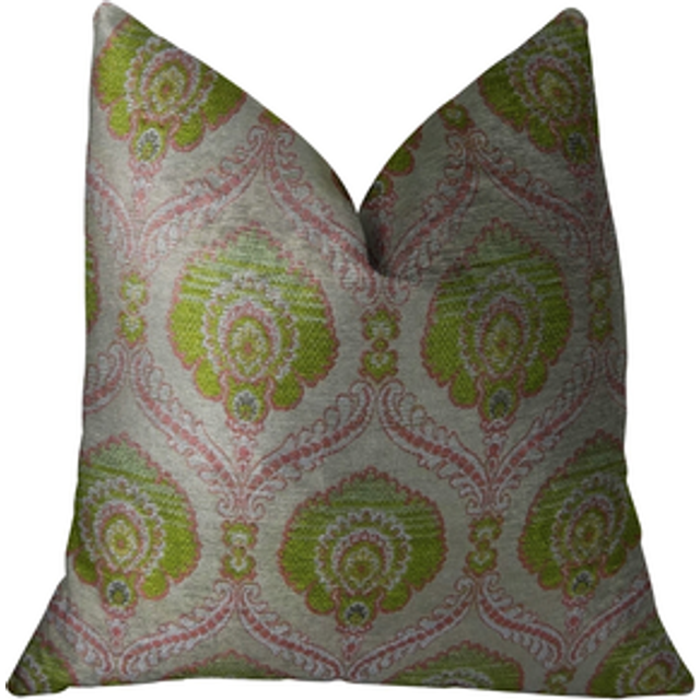Plutus PBRAZ060-2036-DP Tulip Garden Pink & Green Handmade Luxury Pillow, 20 x 36 in. King