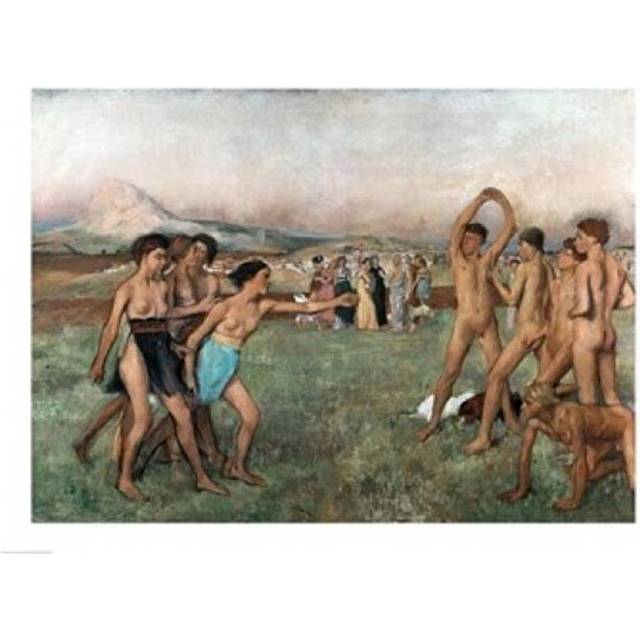Young Spartans Exercising C.1860 Poster Print by Edgar Degas - 24 x 18 in.