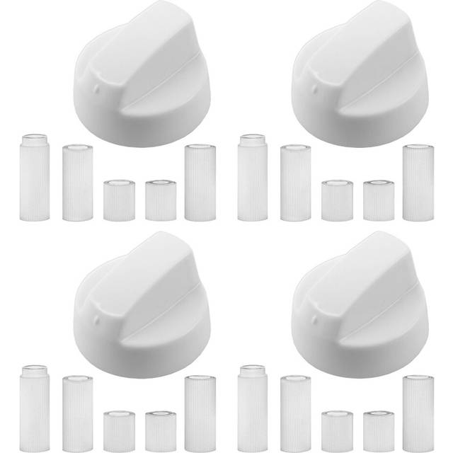 UNIVERSAL White CONTROL KNOB & ADAPTORS for IGNIS Cooker Oven Hob x 4