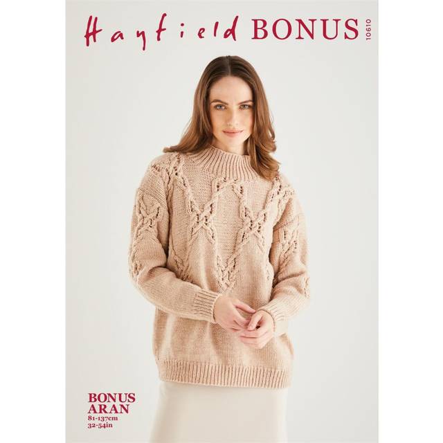 Sirdar pattern - hayfield bonus aran, sweater 10610