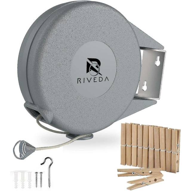 40ft Retractable Clothesline Portable Heavy Duty Indoor And Outdoor Washing Line Easy To Install Clothesline