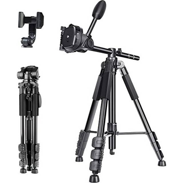 Desview Camera Tripod 62 inch, Lightweight Aluminium Travel Tripod Stand with Phone Holder, Carry Bag for DSLR/All Cameras/Cell Phones 360 Panoramic V