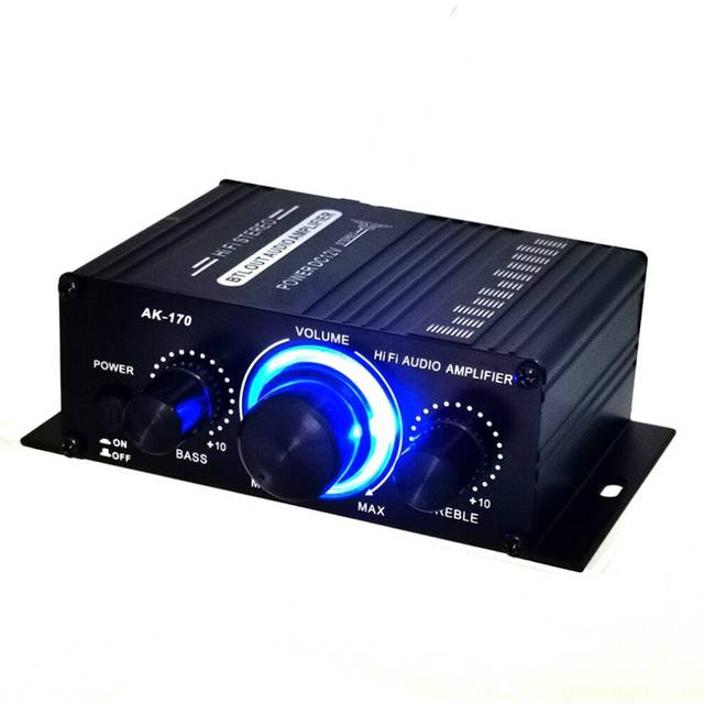 Mini Stereo Amplifier Dc12V Dual Channel Hi-Fi Audio Player Supports Mobile Phone Dvd Input for Motorcycle Car Home Use