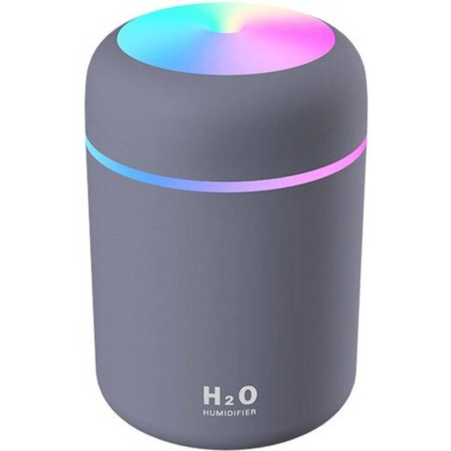 Creative 300ML Dazzle Cup Air Humidifier USB Color Cycling Table Top Home Car Air Humidifier - Grey - Black & White