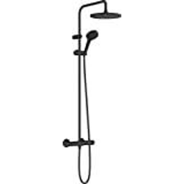 Vernis Blend Showerpipe 240 Matt Black w/ Thermostat 1 Jet - Hansgrohe