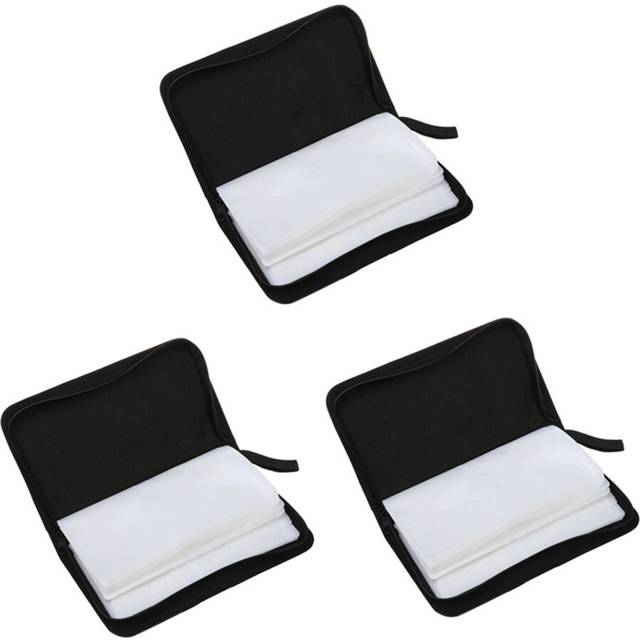 3X 80 VCD DVD CD Faux Leather Case Storage Holder Organizer Black