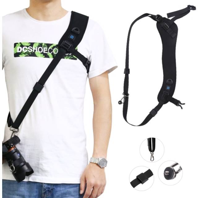 PULUZ Quick Release Anti-Slip Soft Pad Nylon Breathable Curved Camera Strap with Metal Hook for SLR / DSLR Cameras