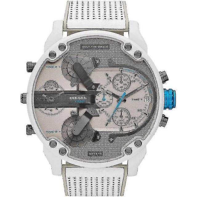 Aleko Montre Chronographe Mr. Daddy Diesel Pour Homme 50 Mm, Montre En Acier Inoxydableblanc