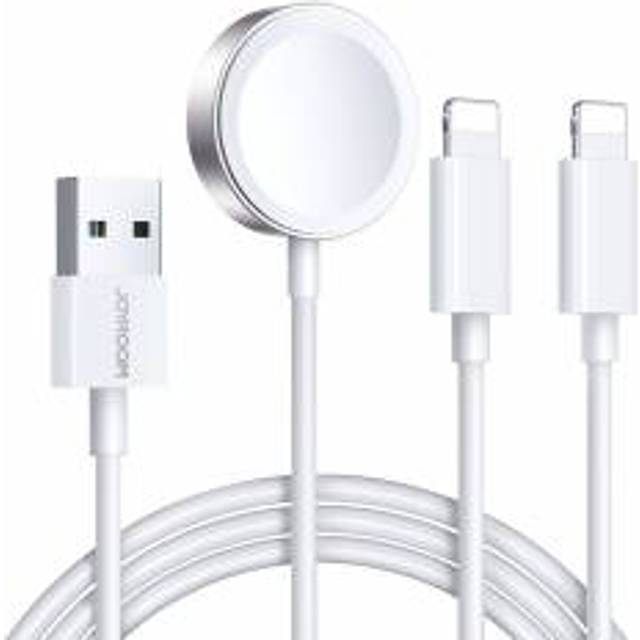 Joyroom S-IW007 3-i-1 magnetisk USB-A till Lightning laddkabel 1,2m vit