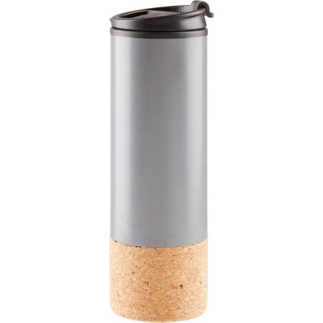 Dark Green Double Wall Travel Mug, Coffee Cup With Cork Base, Eco-Friendly Coffee Mug,Ideal For Daily Use - Grey - One Size