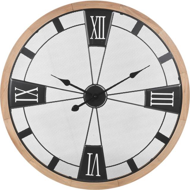 Large 70cm Wooden Metal Wall Clock Home Office Roman Numerals Industrial Indoor