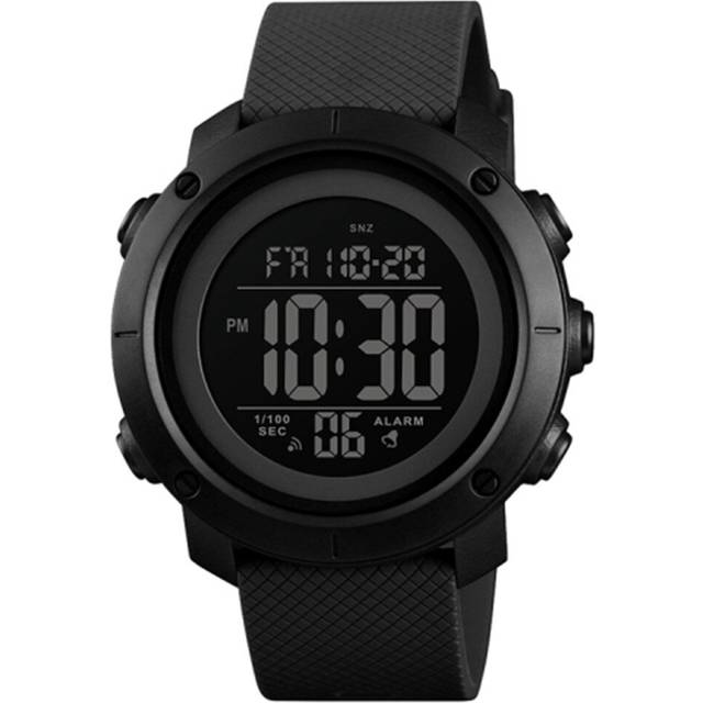 Multifunctional Outdoor Fashion Noctilucent Waterproof Black Machine Rubber Ring Digital Watch (Black)