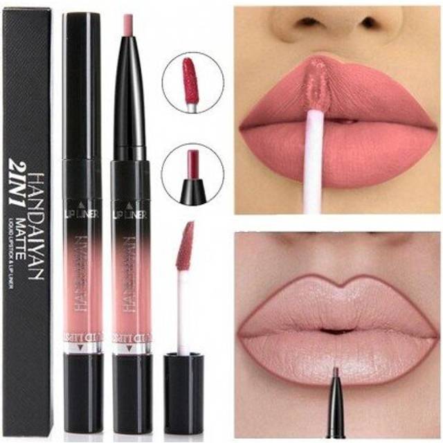 (2) 14 Color Liquid Lipstick Matte Red Lips Makeup Long Lasting Waterproof Matt Lip Stick Nude Pink Lips Liner Pencil Gloss Makeup