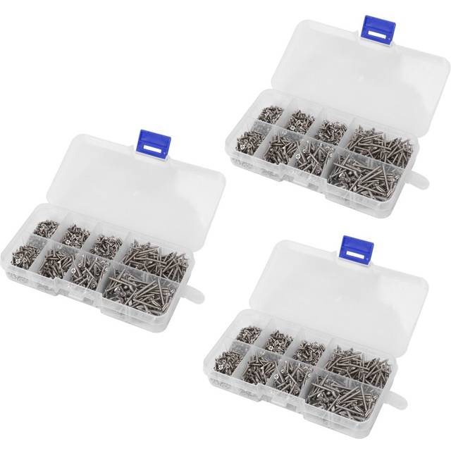 2400Pcs Stainless Steel Self Tapping Screw Assortment Kit Lock Nut Wood Thread Nail Screw Sets M2