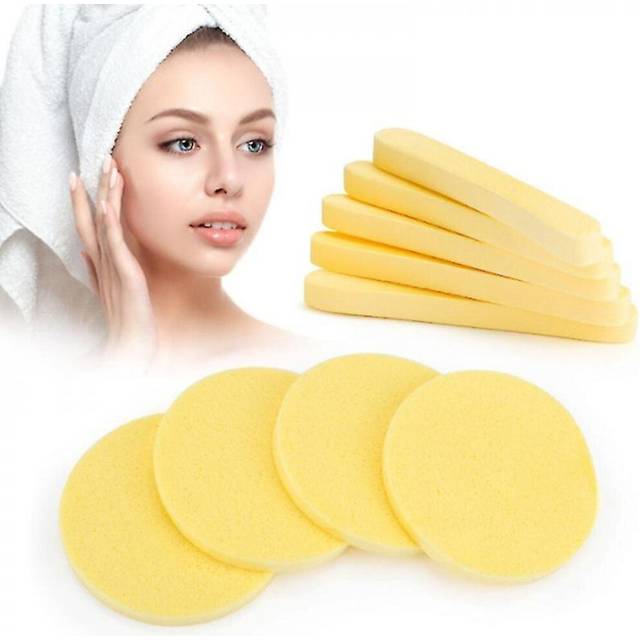 50pcs Compressed Sponge Strip Makeup Wash Face Puff Puff Puff Face Cleaning Sponge Cake Bucket