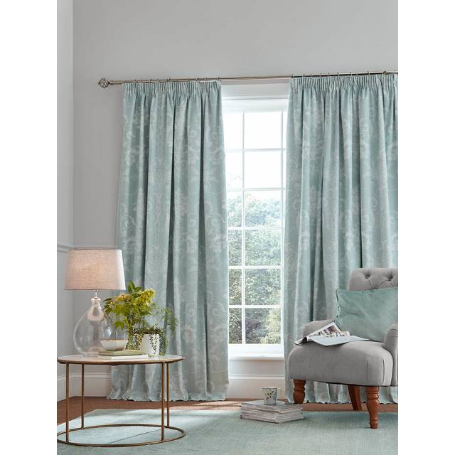 Laura Ashley Josette Pair Blackout Lined Pencil Pleat Curtains