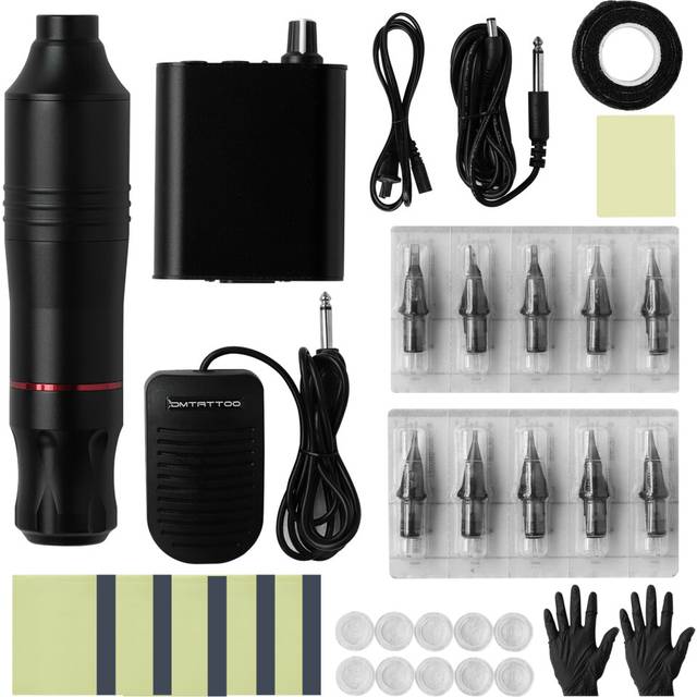 Tattoo Machine Kits Full Rotary Tattoo Power Supply Pen With Cartridge Needles Permanent Makeup Machine For Tattoo Body Art