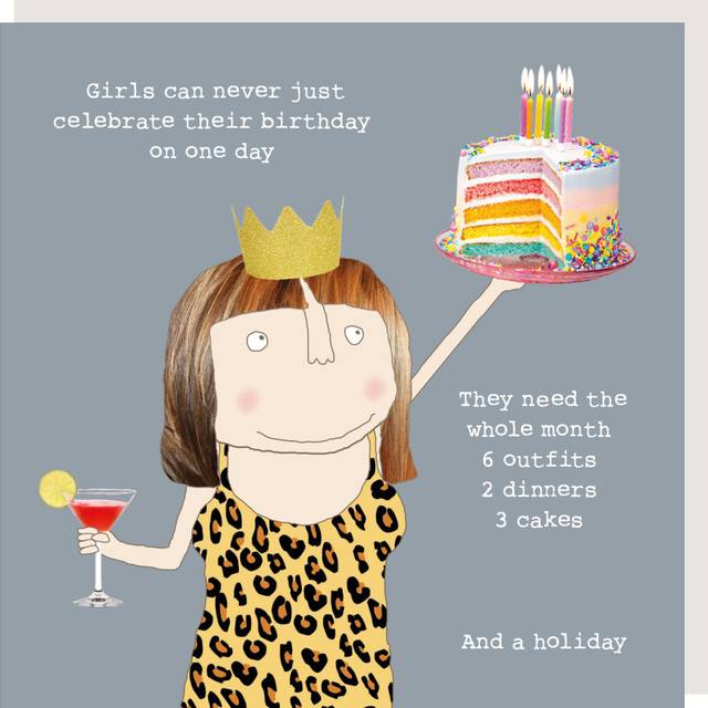 Rosie made a thing rainbow cake card - girls birthday greeting card