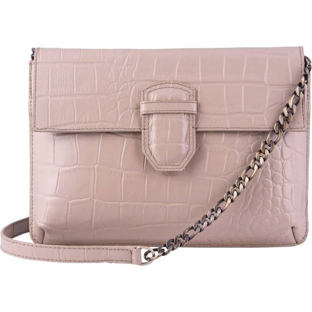 (Taupe) Womens Leathr Clutch Alligator Printed Cowhide Bag
