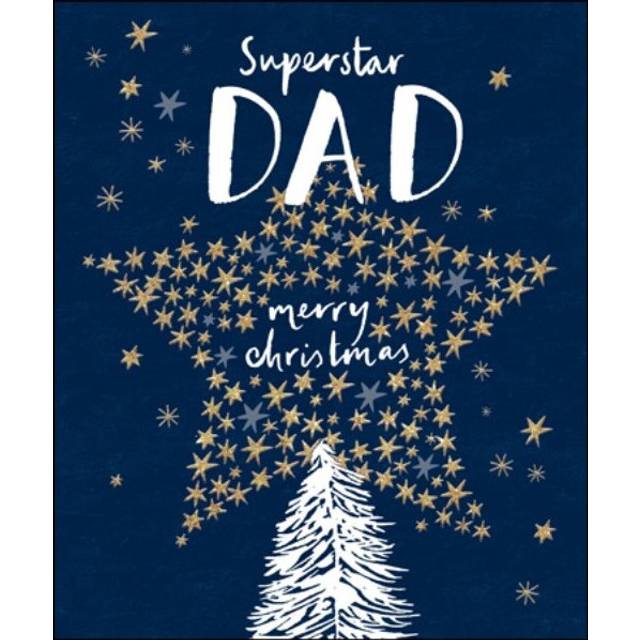 Dad Gold Glitter Emma Grant Christmas Greeting Card Beautiful Xmas Cards