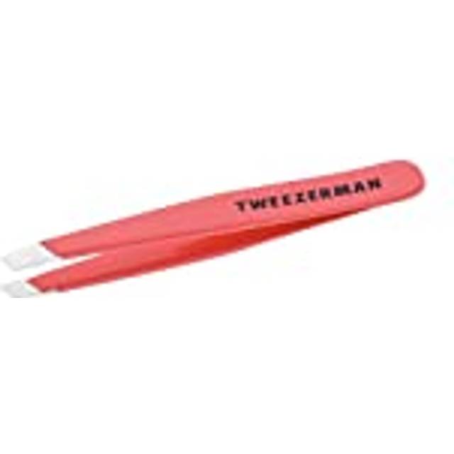 TWEEZERMAN Mini pincett (snedställda spetsar, ögonbrynspincett, professionell kvalitet, rostfritt stål), Geranium