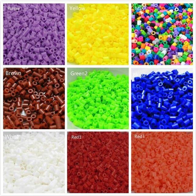 (Black) HAMA Craft PERLER 1000pcs Free PP BEADS Development Kids 17 Single Color