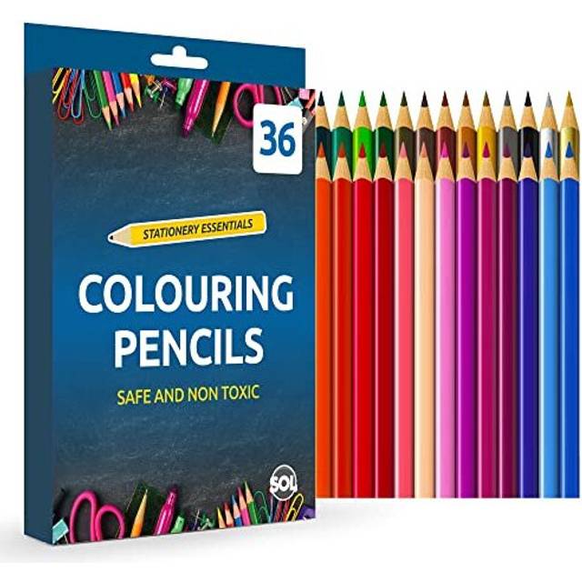 36 SOL Colouring Pencils for Adults and Children | Coloured Pencils for Children Art & Craft Supplies |Pencil Crayons in 20 Assorted Pencil Colours |