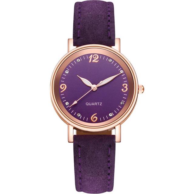 2 Pcs Women Fashion Casual Leather Belt Watches Simple Ladies' Small Dial Quartz Clock Glow Wristwatches