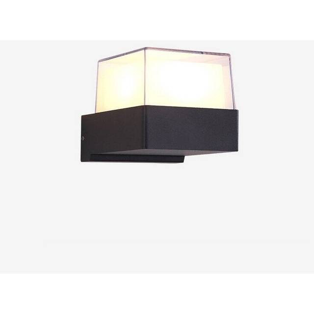 Modern Wall Light Led Black Wall Lamp Minimalist Wall Sconce Acrylic Wall Light for Bedroom Garden Courtyard Balcony Warm White