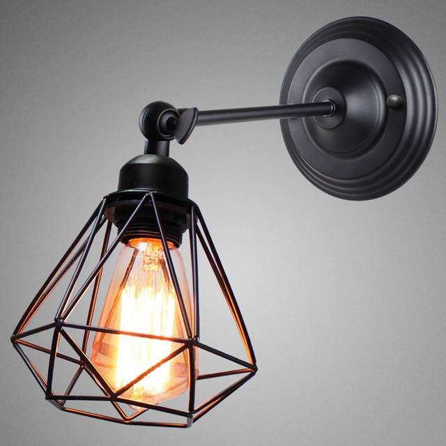 Antique Industrial Wall Lamp Adjustable Swing Arm Wall Light Retro Wall Sconce Black for Restaurant Living Room Cafe Bar Office E27