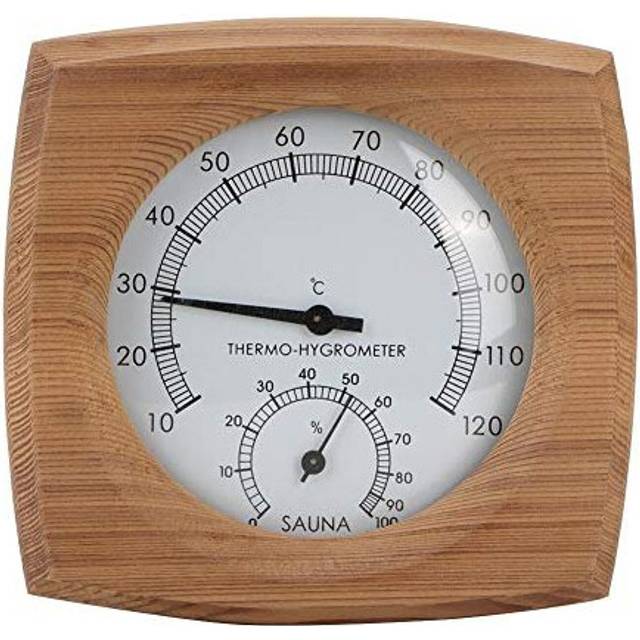 TOPINCN 2-In-1 Wood Thermo-Hygrometer Thermometer Hygrometer Steam Room Sauna Room Fahrenheit Accessories