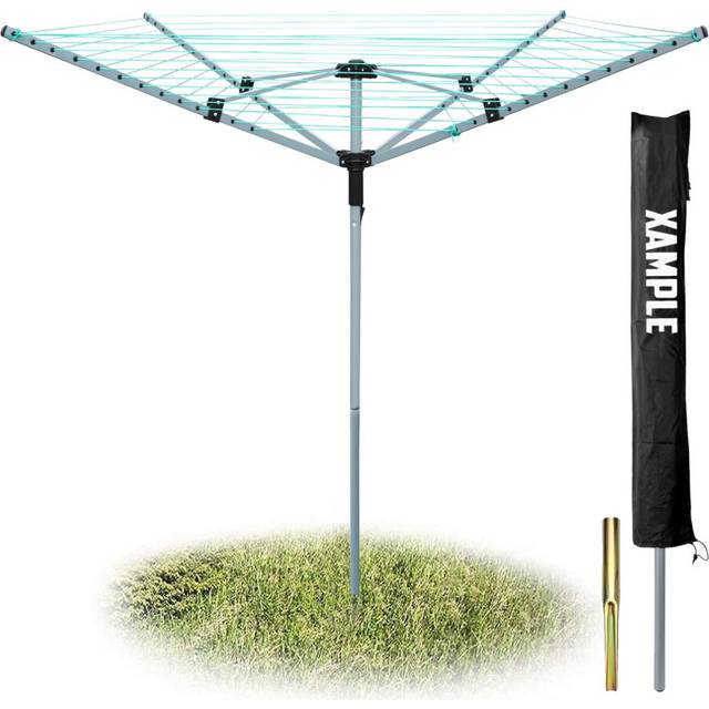4 Arm Rotary Airer Clothes Garden Washing Line Dryer Folding