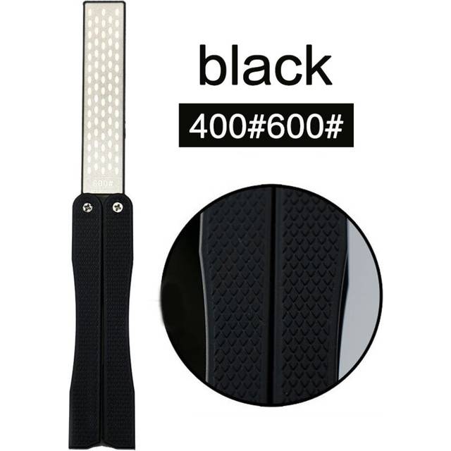 (a-biack 1pcs) Diamond sharpener Portable Double Side Whestone for Pocket Folding Knife Sharpening Stone Sharpener Suitable for outdoor