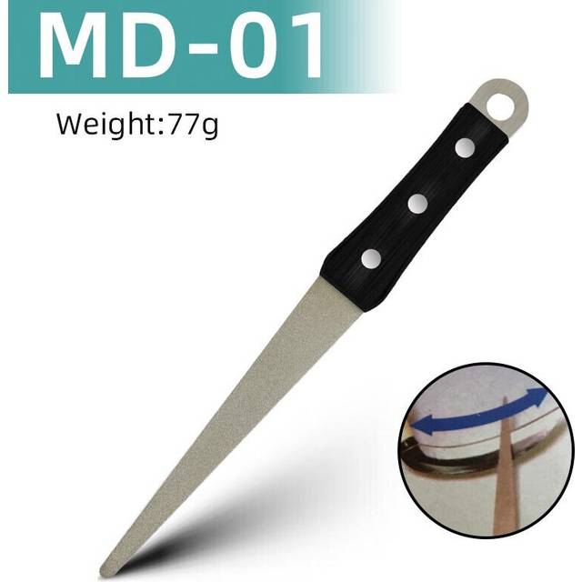 (a-Red) Knife Sharpener Diamond Taper File Sharpener Knife Sharpening Curved Surface for Knife Scissors Honing Bar Kitchen Grinding Tool
