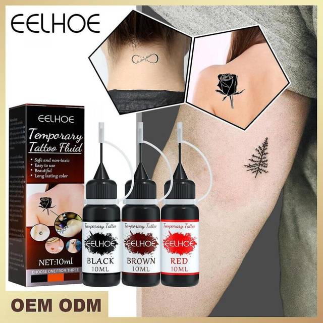 Half Tattoo Liquid Colourful Juice Tattoo Cream Arm Waterproof Long Lasting Simulation Tattoo Liquid Red