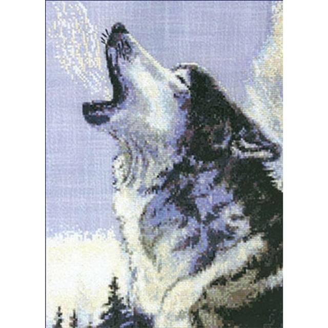 Howling Wolf Counted Cross Stitch Chart Pattern Crafts