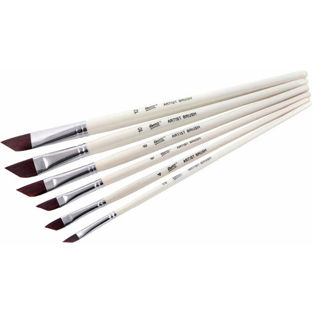 Beginner 6Pcs Watercolor Paint Brush Set Wood Nylon Angle Head Painting Brush for Acrylic Oil Painting Drawing Brushes Supplies
