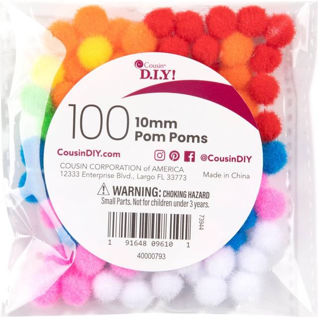 CousinDIY Pom-Poms 10mm 100/Pkg-Multi POM40000-793