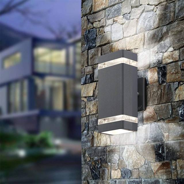 (White) Modern Up Down Double Wall Light Garden Porch Sconce Lamp Outdoor Waterproof