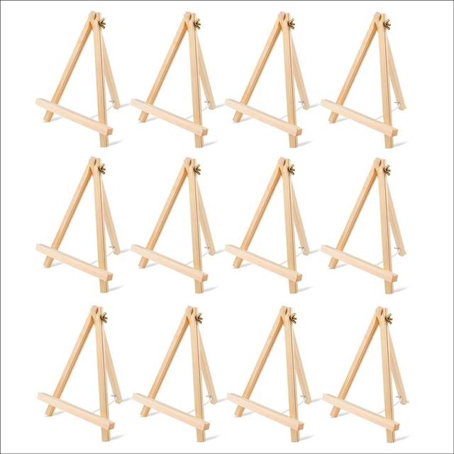 12PCS Wood Easels, Tabletop Easels, Art Craft Painting Easel Stand