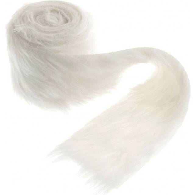 Minerva 80mm Faux Fur Trim White - each