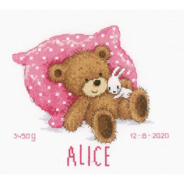 "Vervaco Counted Cross Stitch Kit 8.8""X8.4""-Sweet Bear (14 Count) -V0170741"
