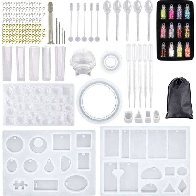 148 Pieces Resin Jewelry Making Kit, Silicone Casting Mold for Beginners with Molds, Resin Kits and Tools Set