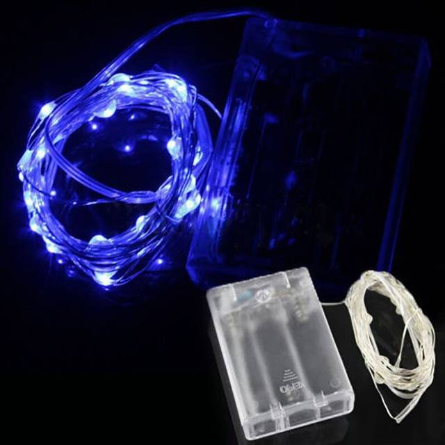 (Blue, 3M(30Led)) Led Battery String Fairy Light Copper Wire Lights Waterproof Home Decor Party