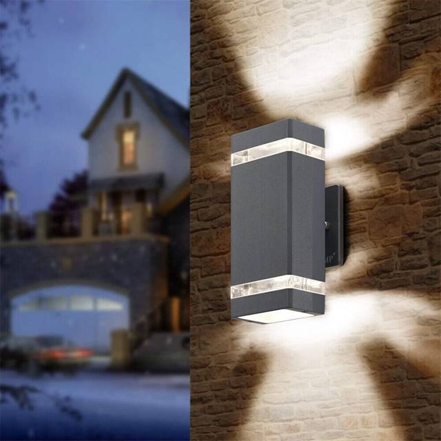 (Warm) Modern Up Down Double Wall Light Garden Porch Sconce Lamp Outdoor Waterproof