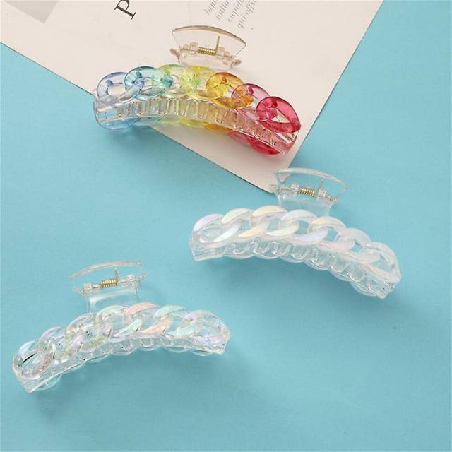 3psc Acrylic Hair Clip, Classic Sweet Luxury Girl Hair Clip