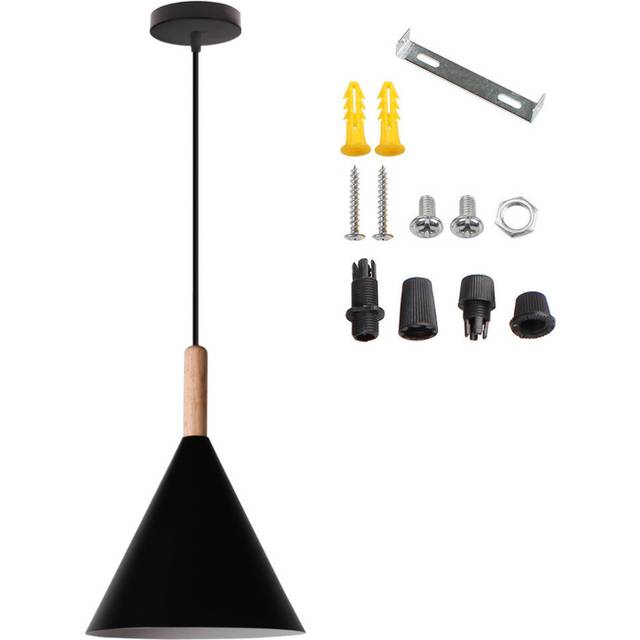 Retro Pendant Light (Black) Ceiling Light Vintage Pendant Lamp Modern Antique Hanging Light E27 for Farmhouse Restaurant Loft Kitchen Coffee Bar