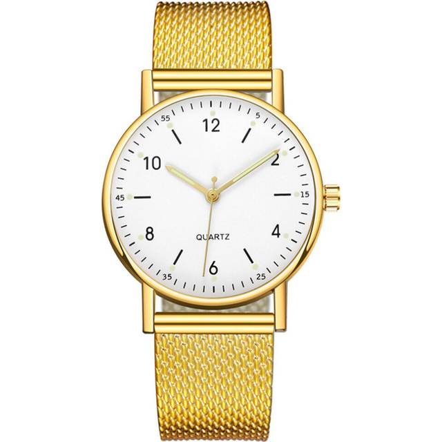 2 Pcs Quartz Watch Stainless Steel Luminous Dial Leisure Watch Analog Quartz Watch