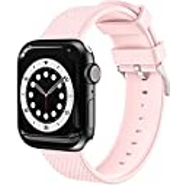 Kompatibelt med Apple Watch-armband 42 mm, 44 mm, 45 mm, mjukt sportarmband för Apple Watch SE serie 7 6 5 4 3 2 1 (rosa), ROSA, 42mm/44mm/45mm, Klassisk